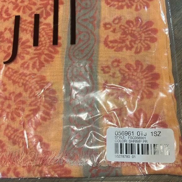 J. Jill Print Scarf Color Shrimp Brand New with Tags - Picture 3 of 4